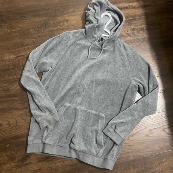 H&M Grey Velour Velvet Hoodie - Picture 1 of 2